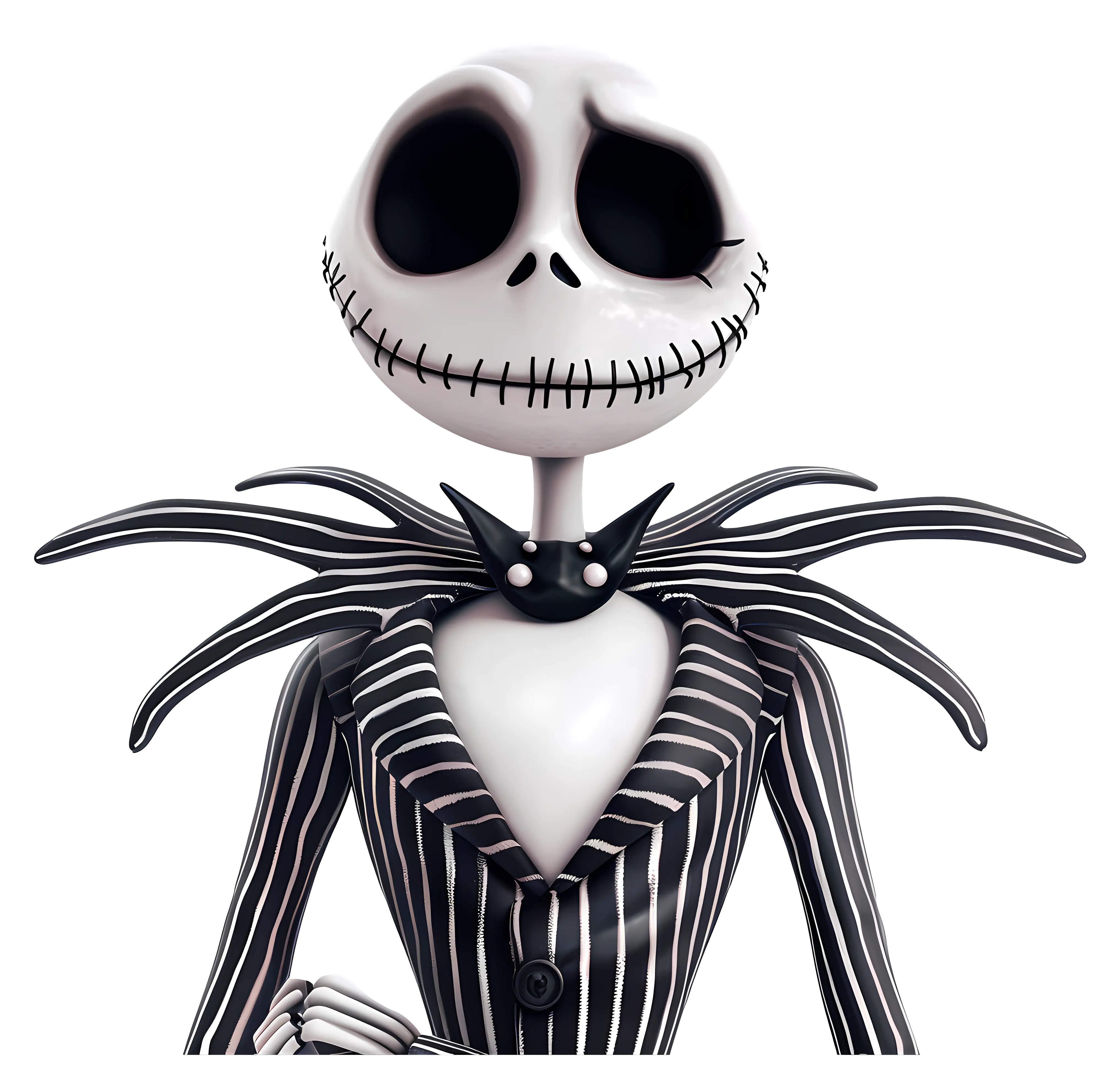 Skeleton Character in Striped Suit