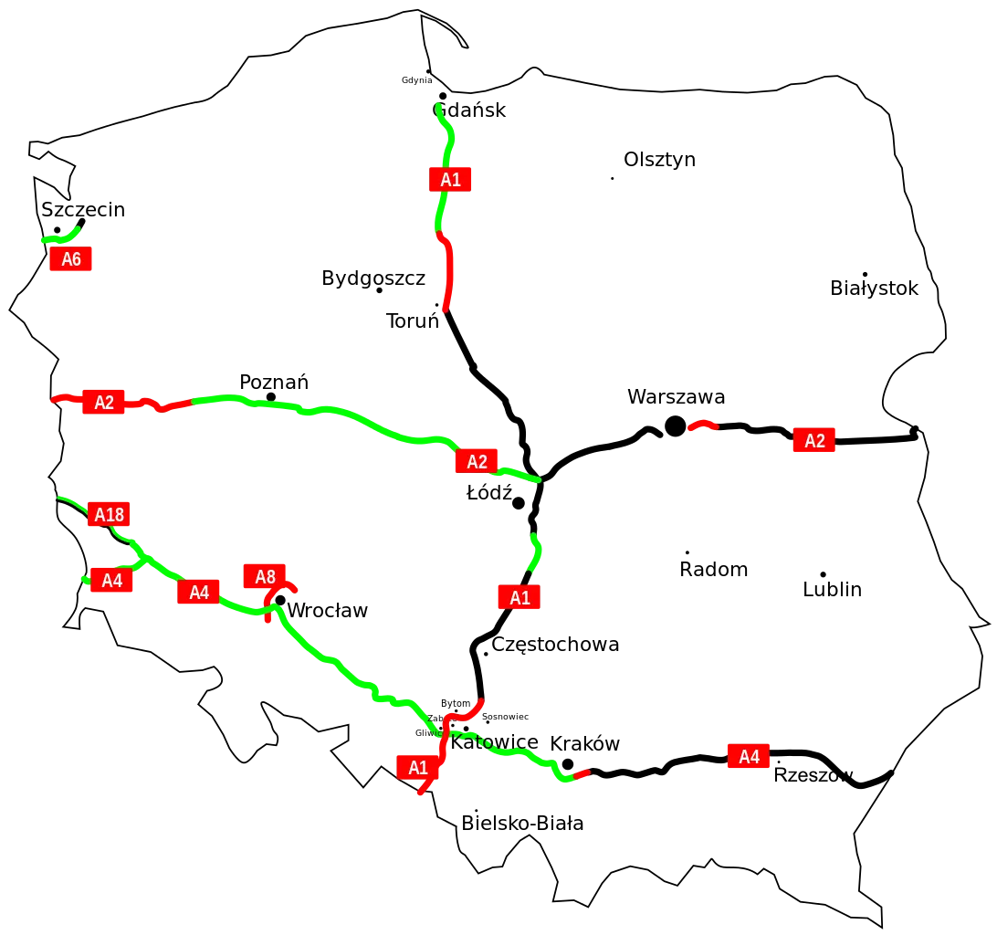 Road Map of Poland
