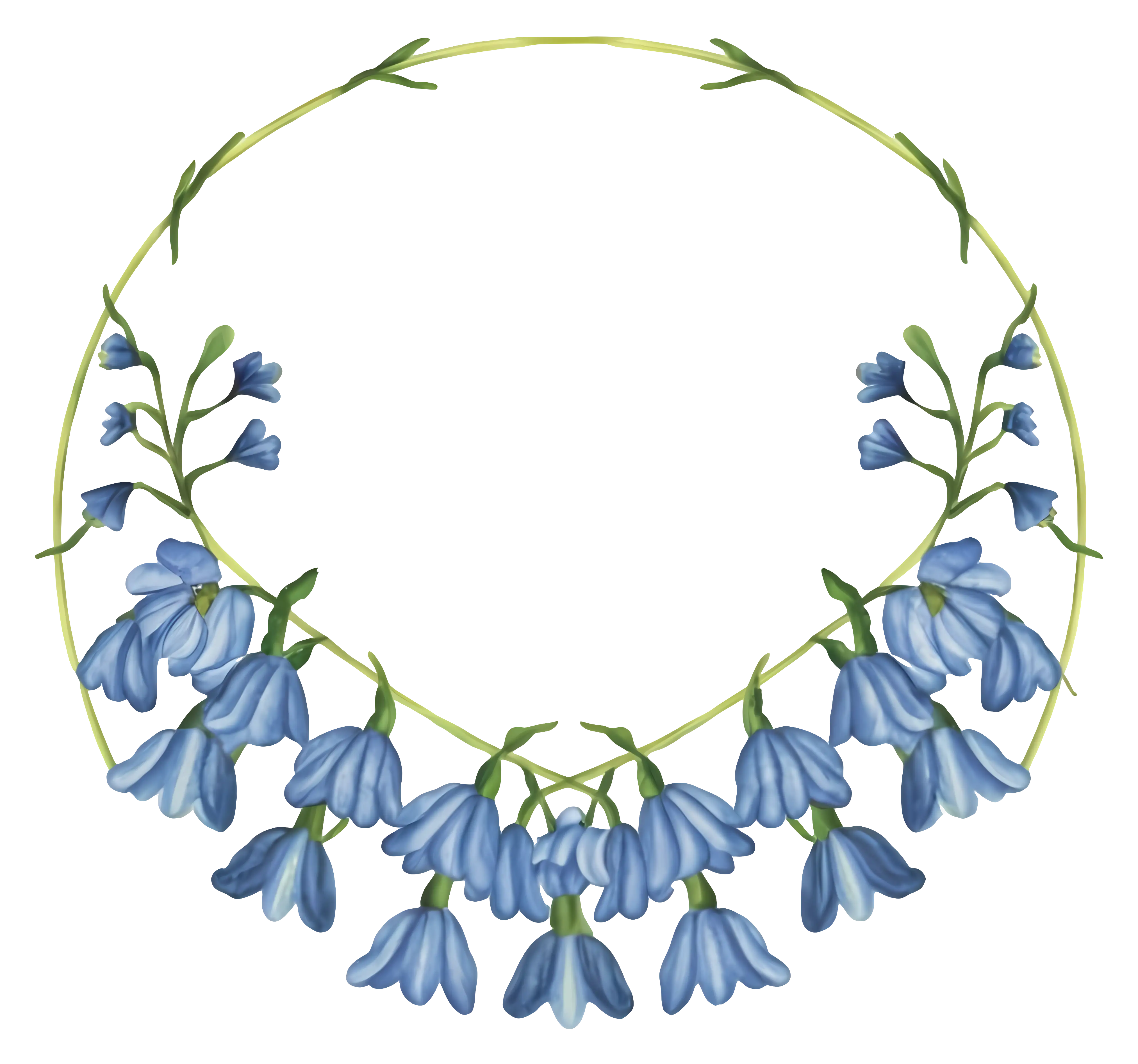 Elegant Blue Floral Wreath