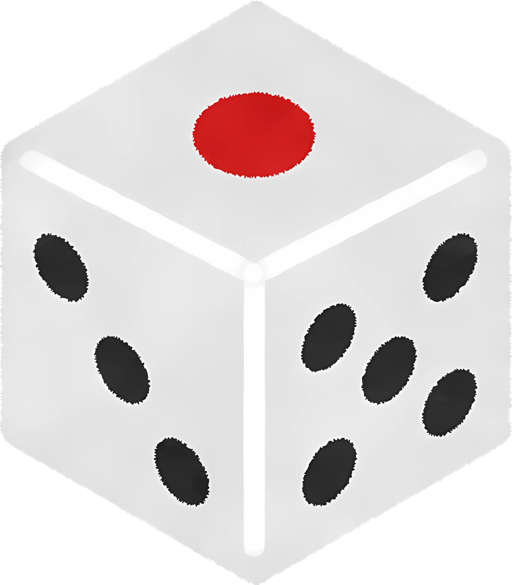 White Dice with Red and Black Dots