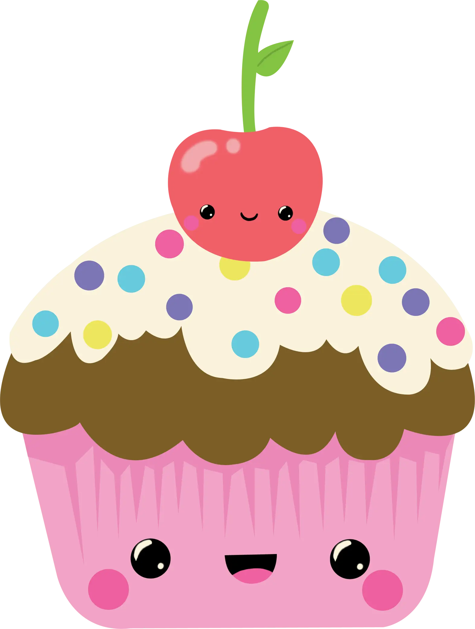 Cute Cupcake with Cherry