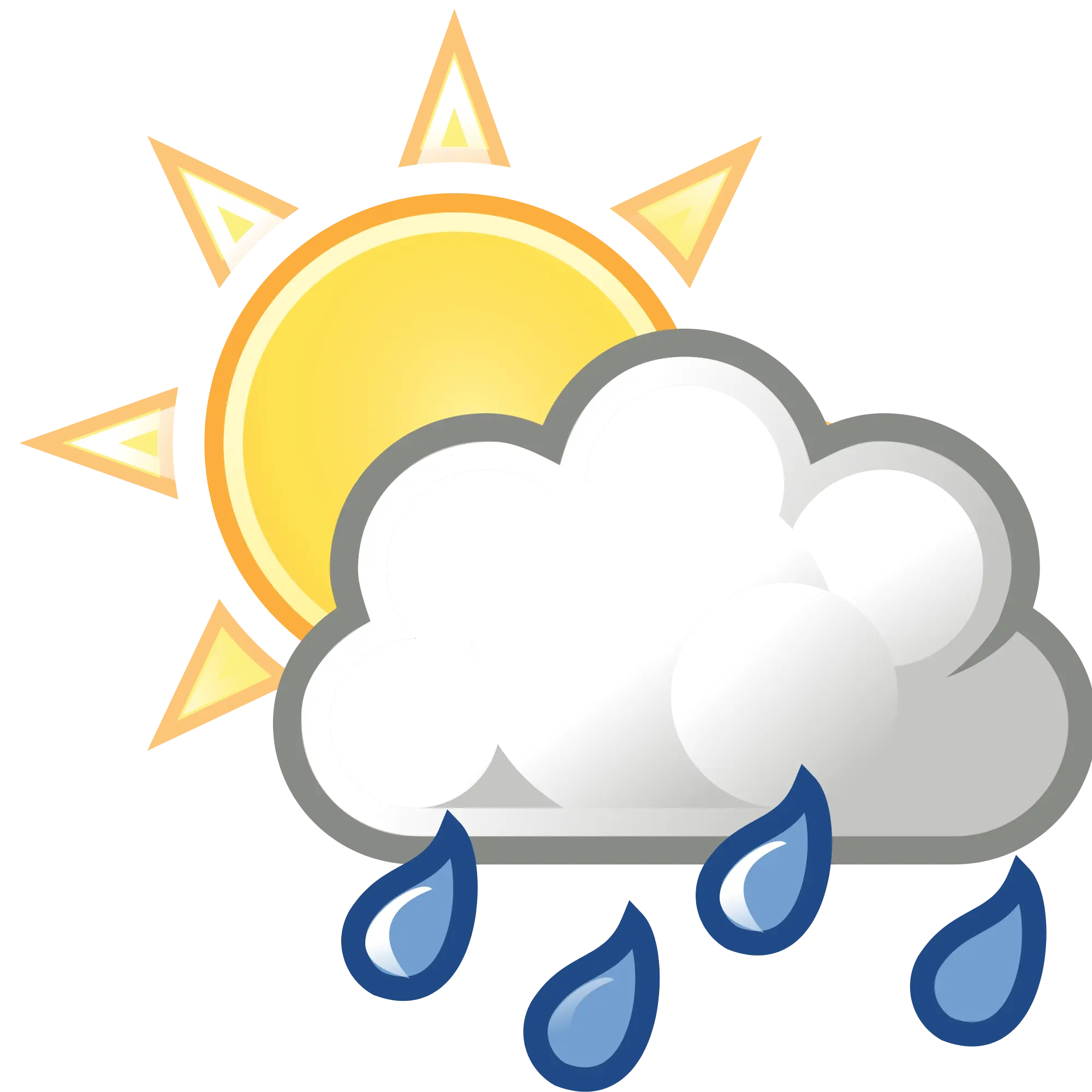 Sun and Rain Weather Icon Representation