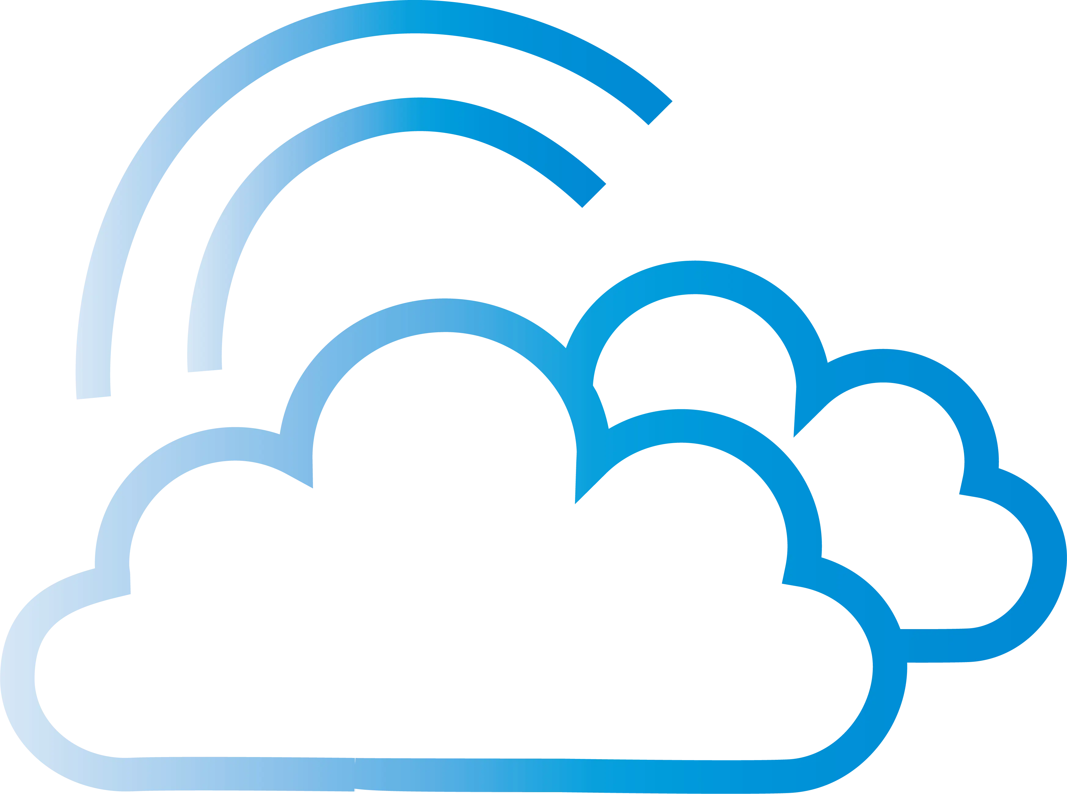 Illustration of Clouds with Rainbow