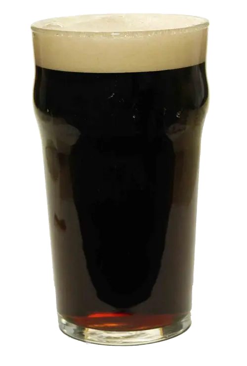 Glass of Stout Beer with Frothy Head