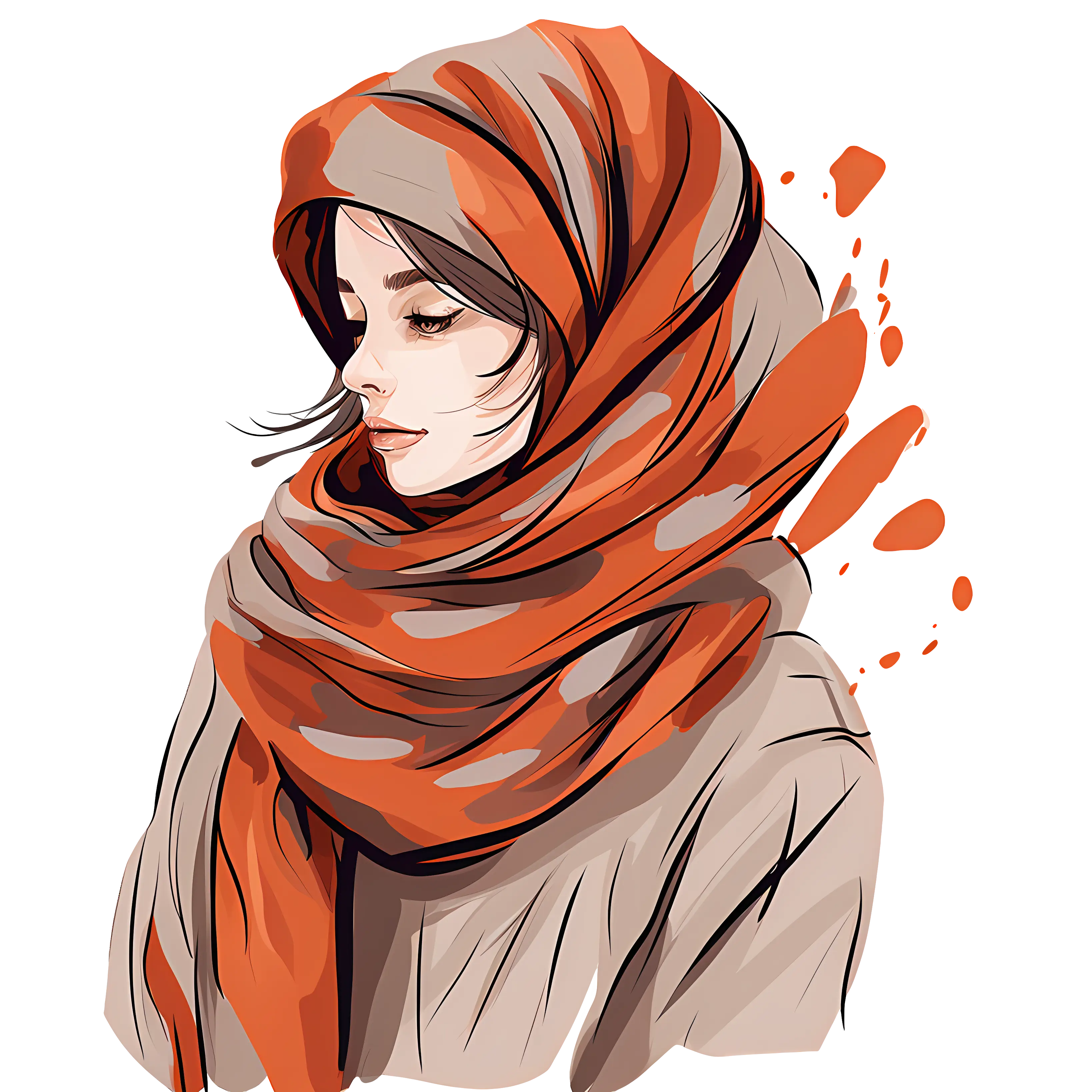 Woman Wearing Scarf