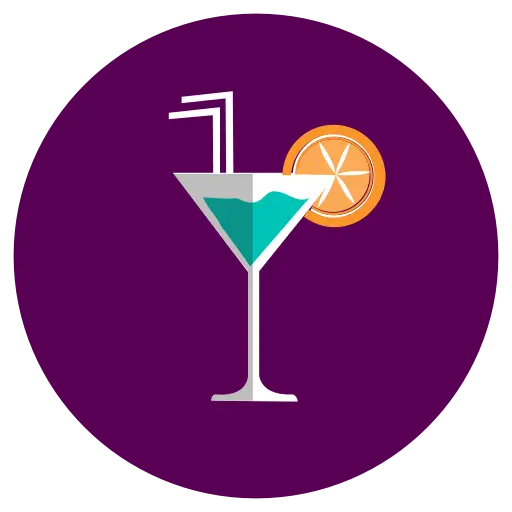 Cocktail Glass with Fruit Garnish Illustration