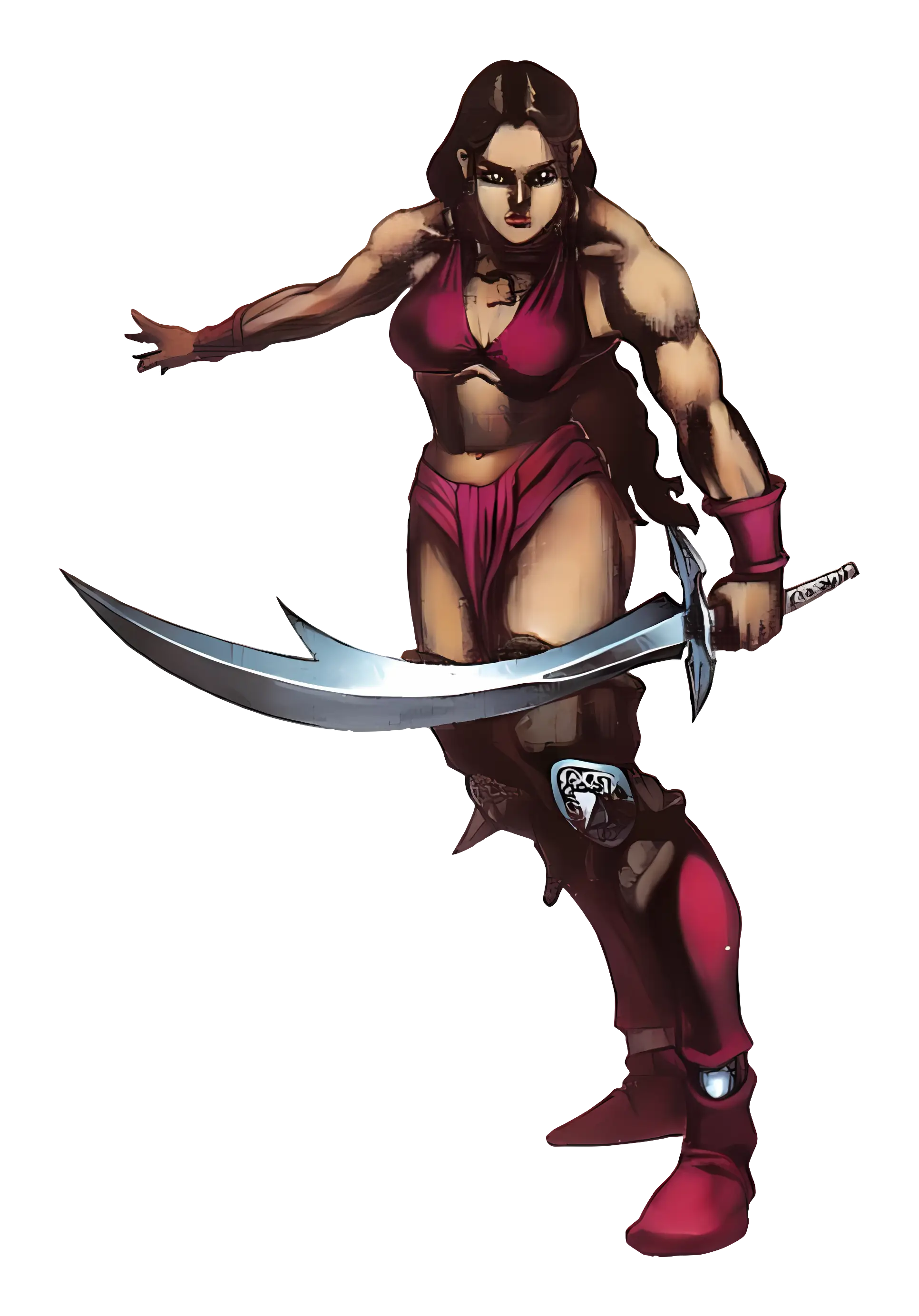 Warrior Woman with Curved Sword