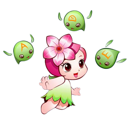 Cute Cartoon Character with Green Creatures