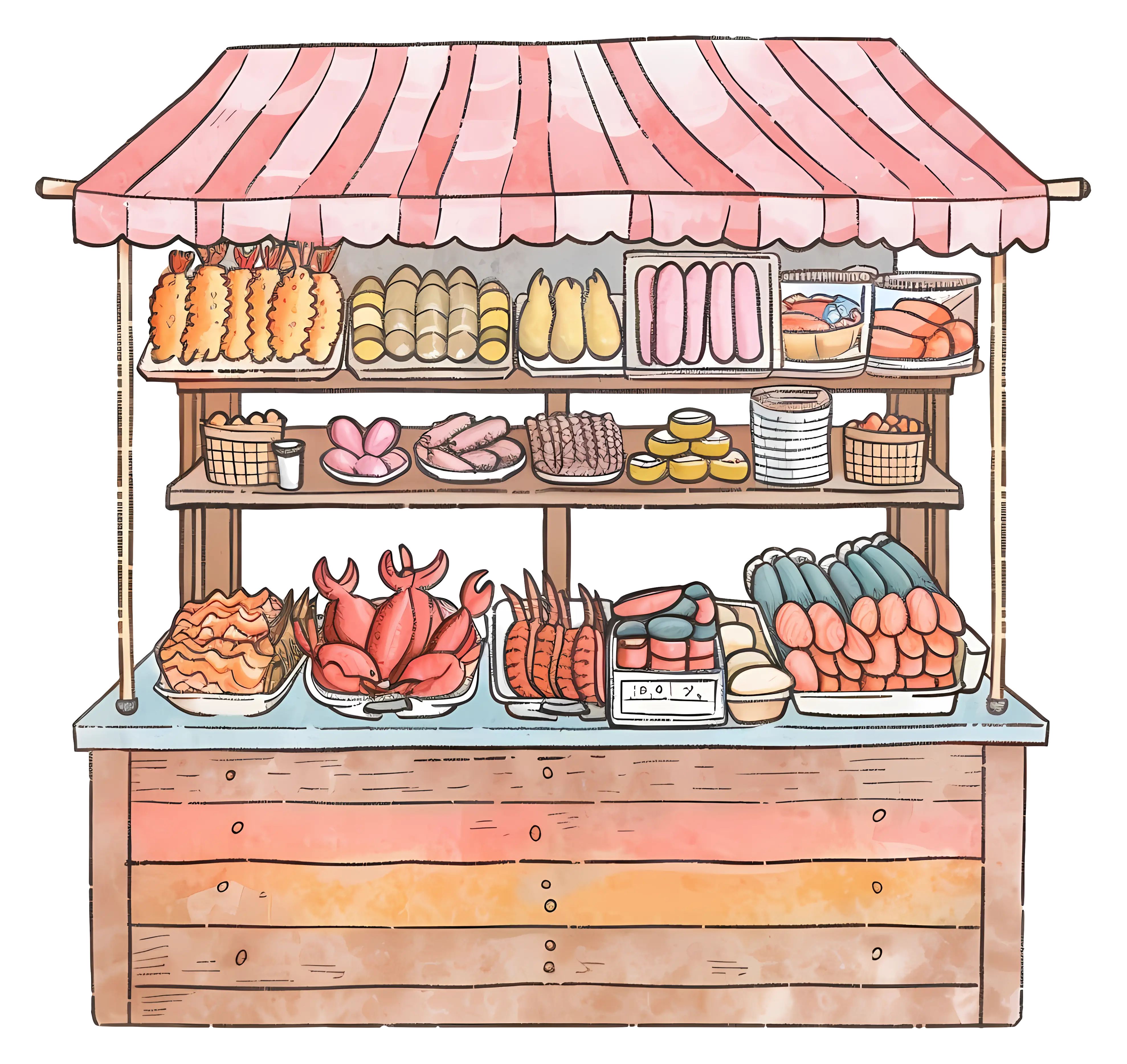 Food Stall Illustration