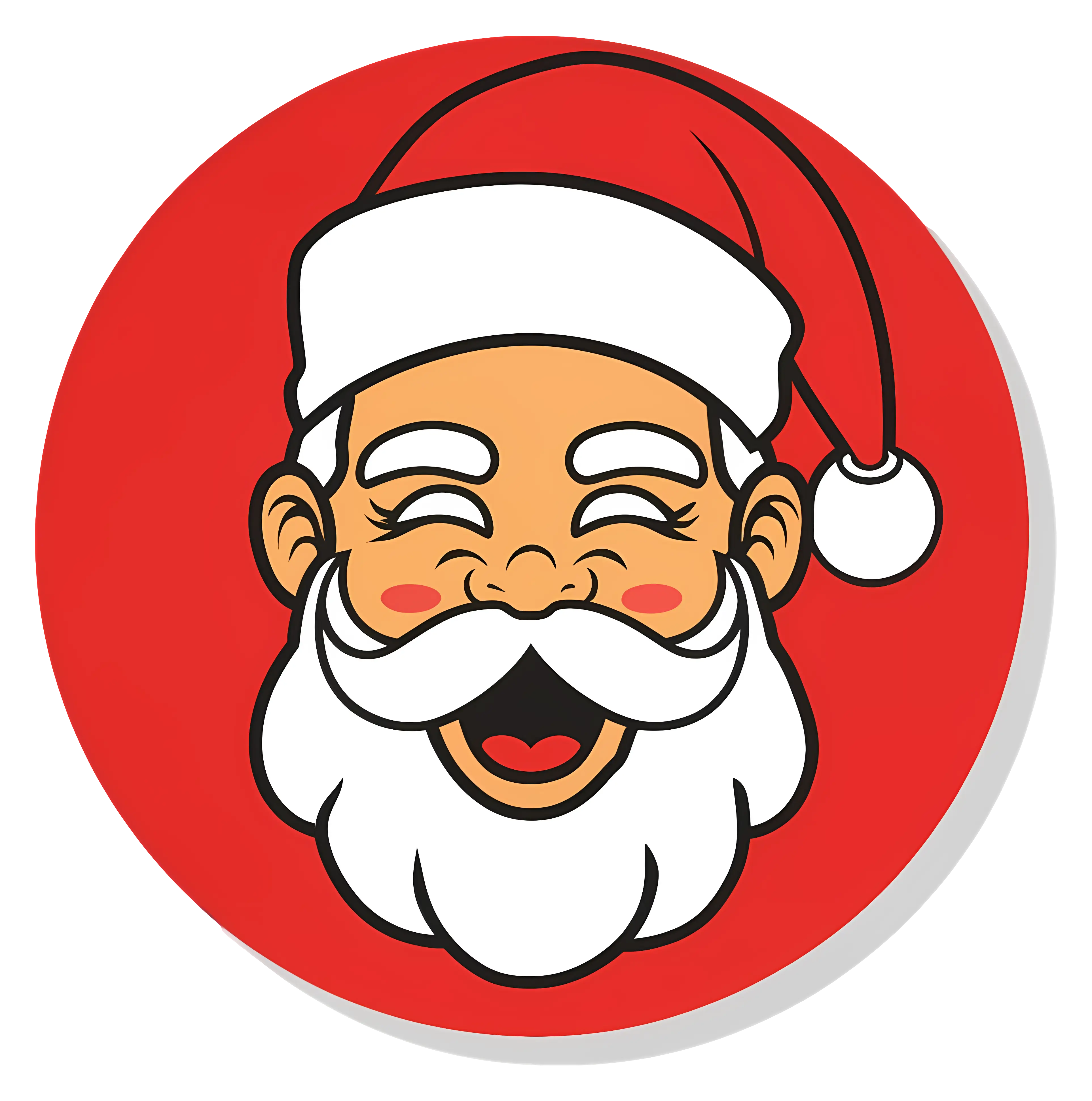 Smiling Santa Claus in Red Circle