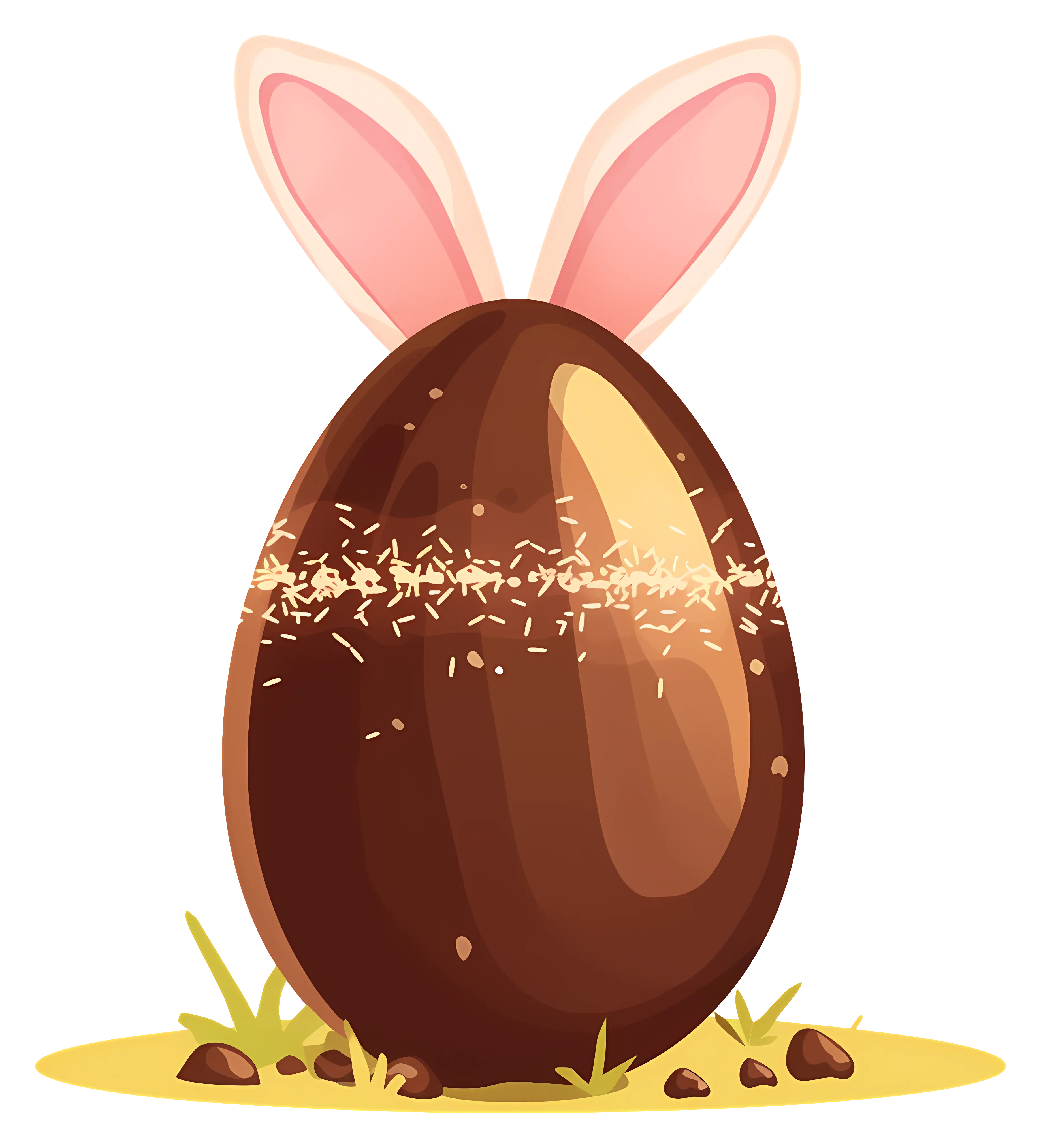 Chocolate Egg with Bunny Ears for Easter