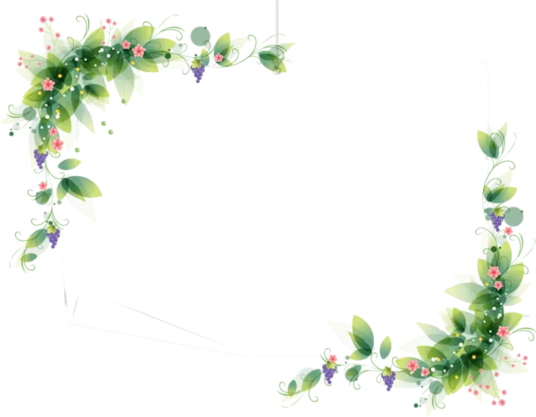 Green Floral Decorative Frame