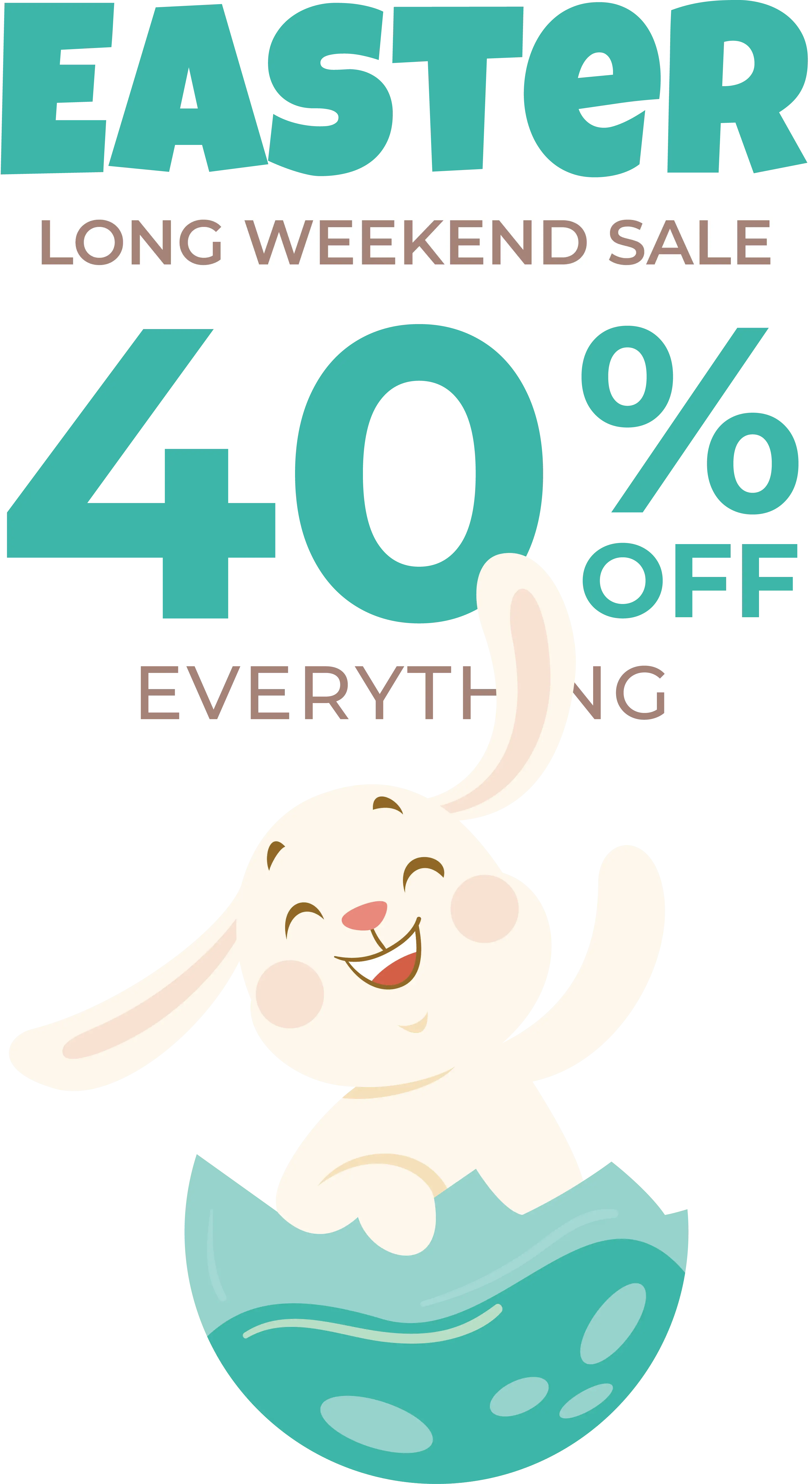 Easter Sale with Bunny Illustration