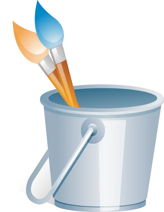 Paint Brushes in Bucket