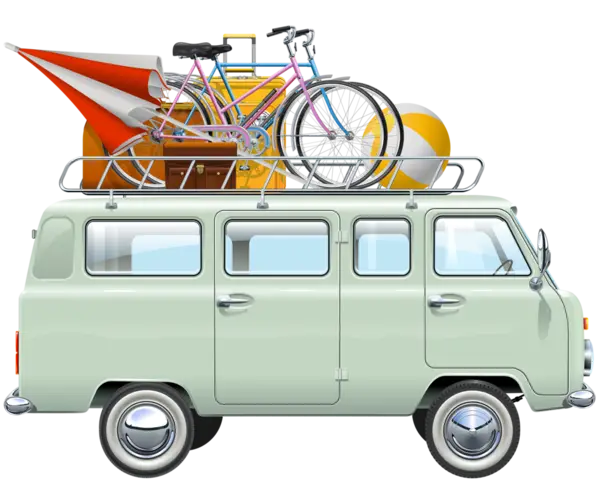 Vintage Van Loaded for Adventure