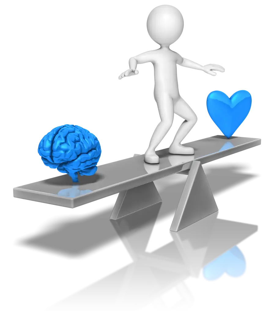 Balancing Brain and Heart Concept