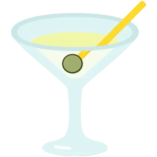 Martini Glass with Olive Decor