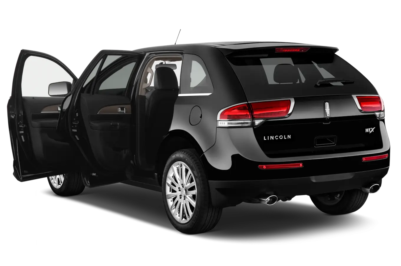 Black Car with Open Doors in Stylish View