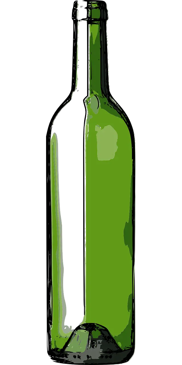 Minimal Green Glass Bottle Illustration