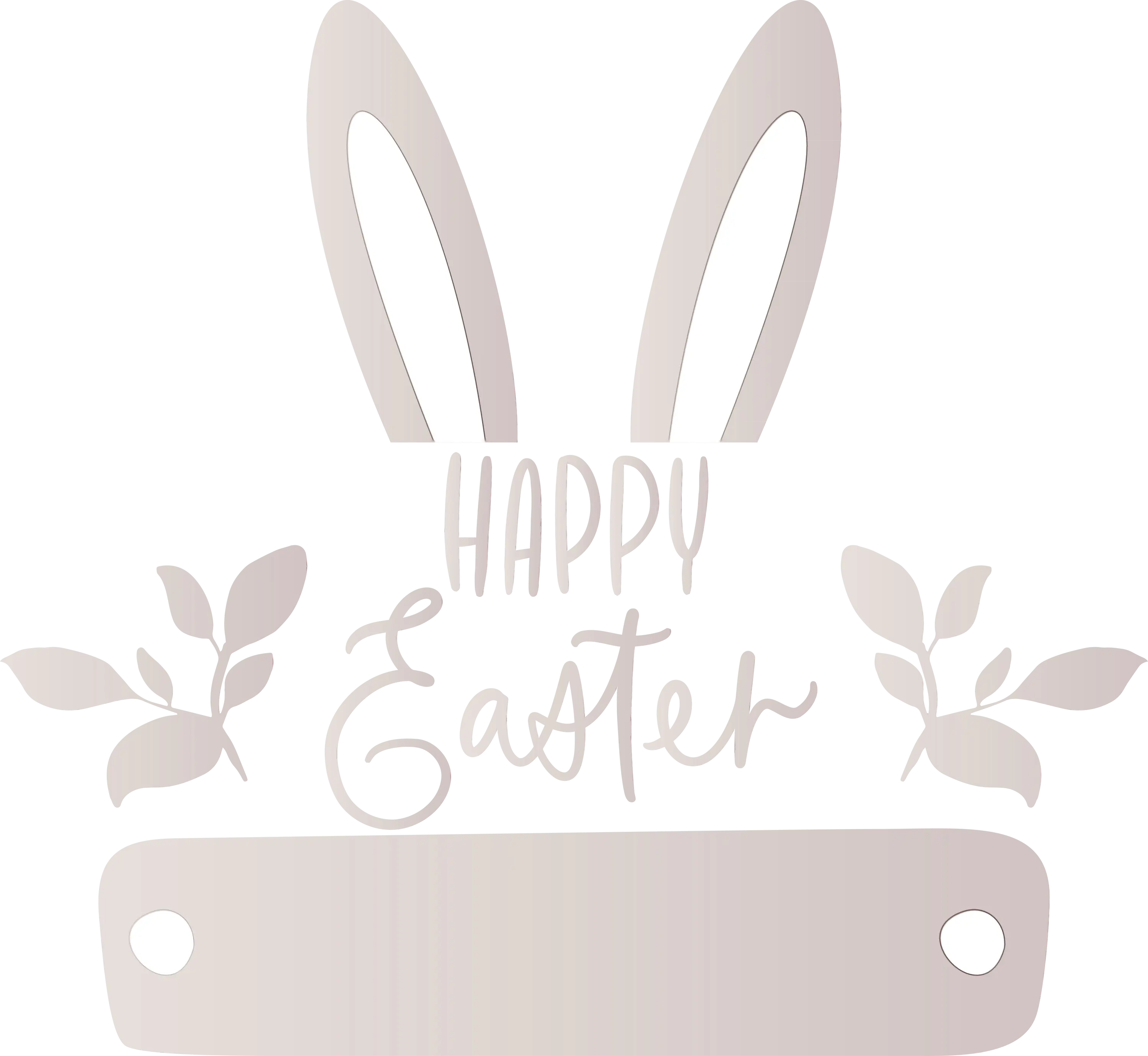Easter Bunny Ears with &#039;Happy Easter&#039; Design