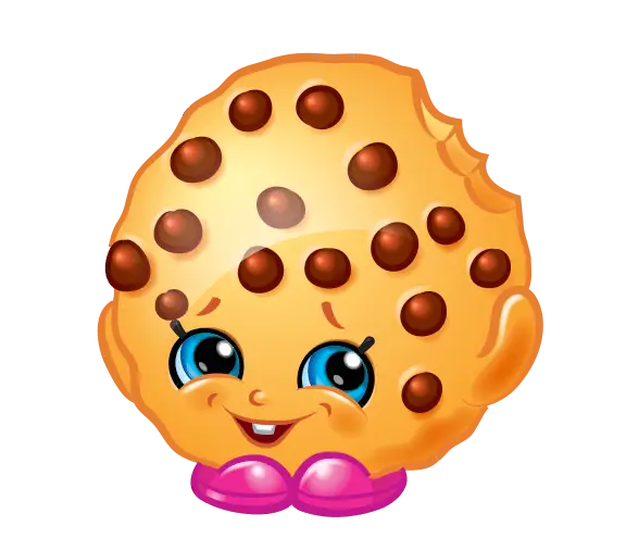 Cute Cookie Cartoon Character with Chocolate Chips