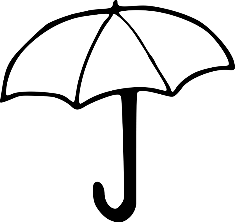 Black Umbrella Icon Illustration