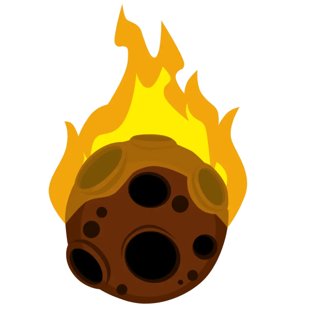 Burning Meteor in Space