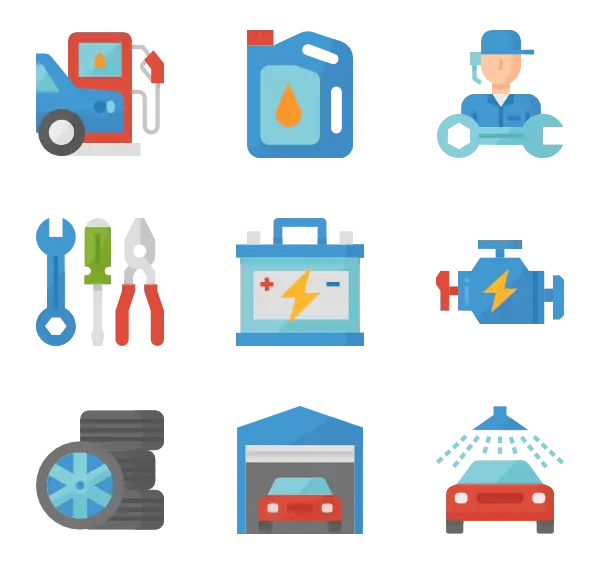 Car Repair and Maintenance Icons