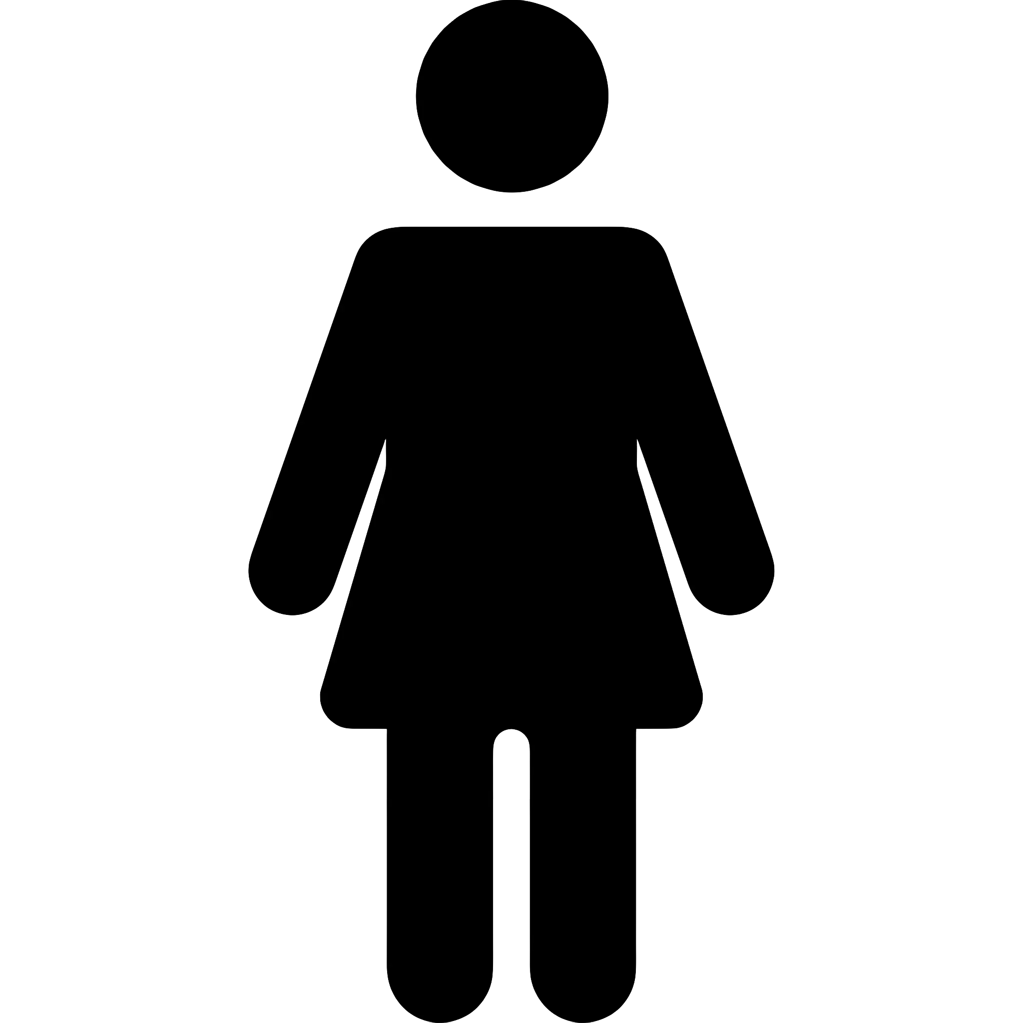 Minimalistic Black Female Gender Symbol Icon