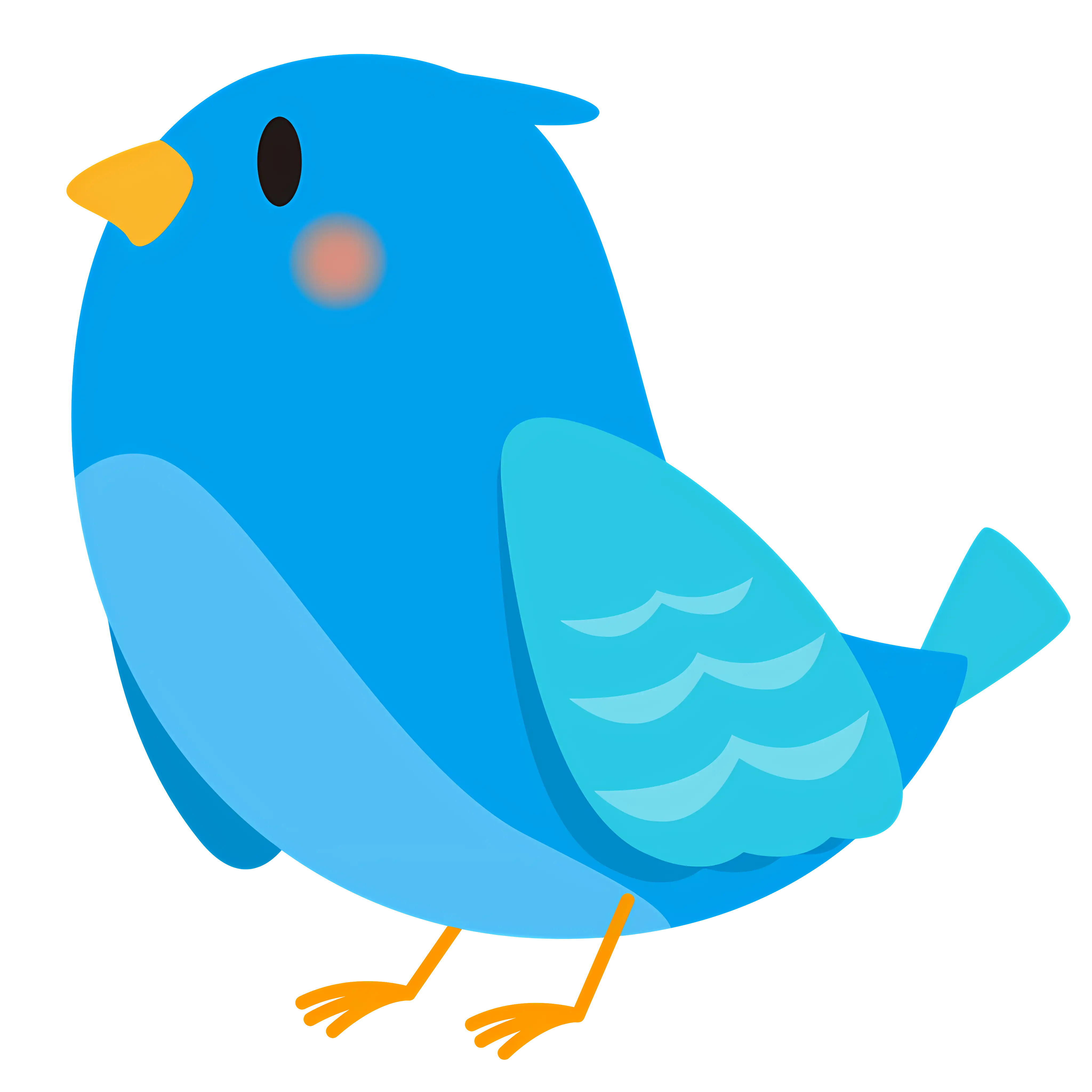 Smiling Blue Cartoon Bird Illustration