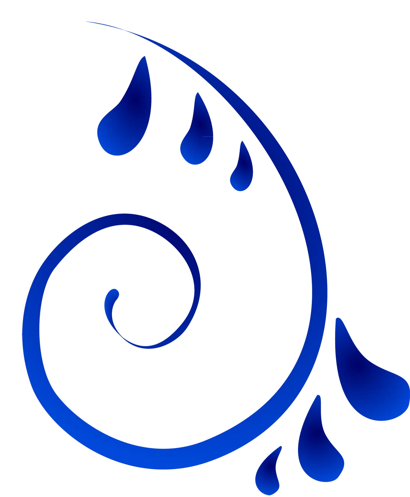 Blue Swirl with Water Drops
