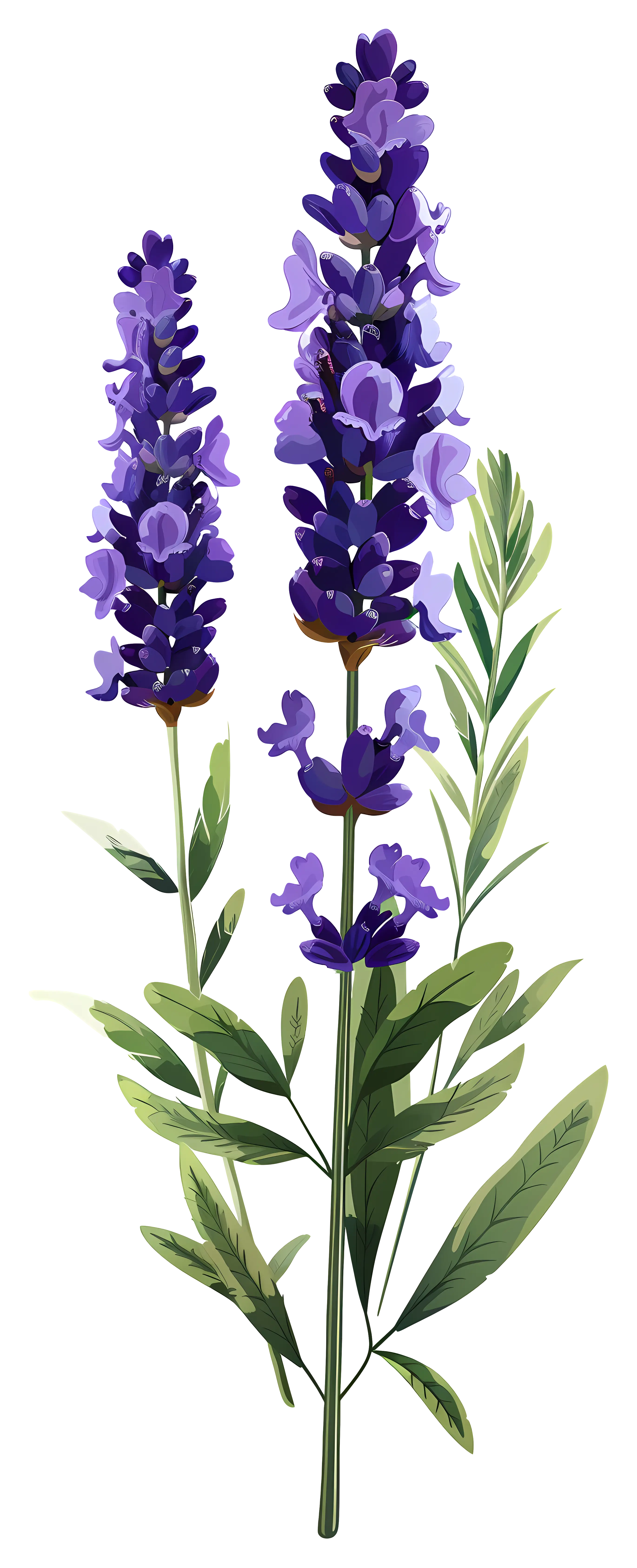 Beautiful Purple Lavender Flowers Illustration
