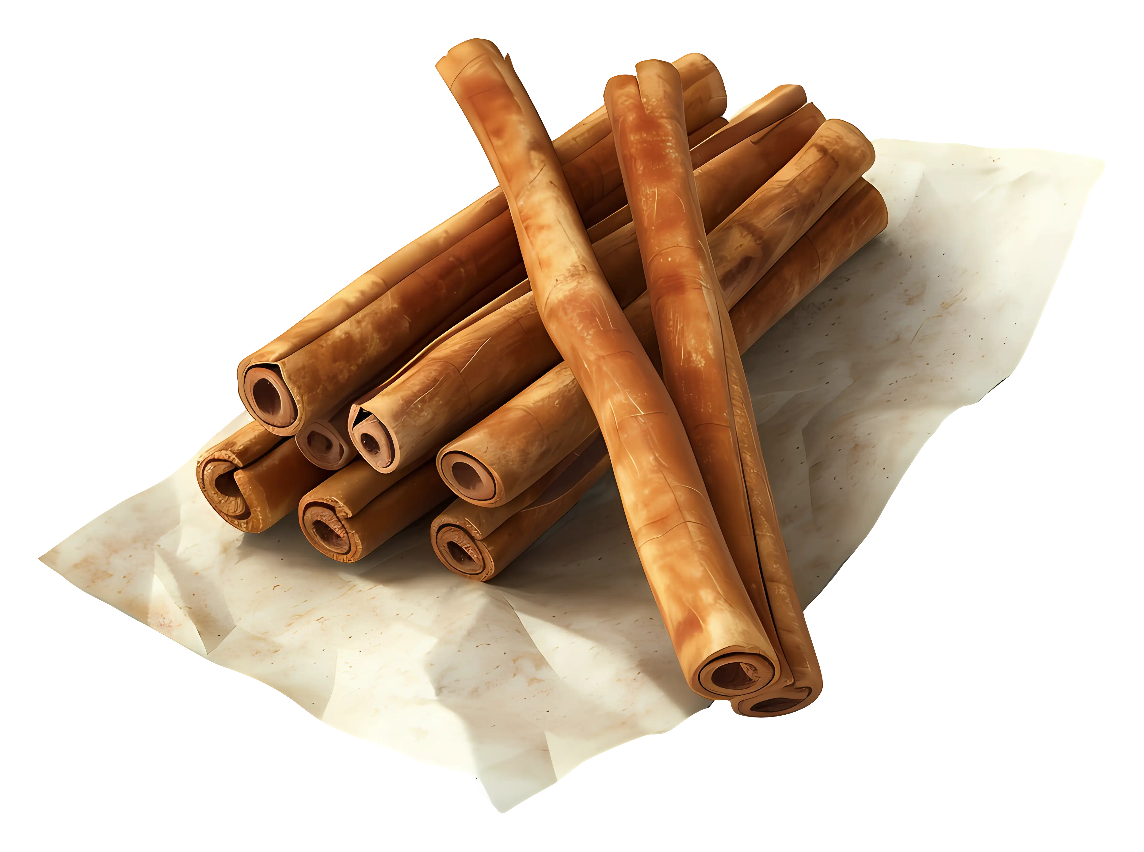 Aromatic Cinnamon Sticks on Parchment Paper