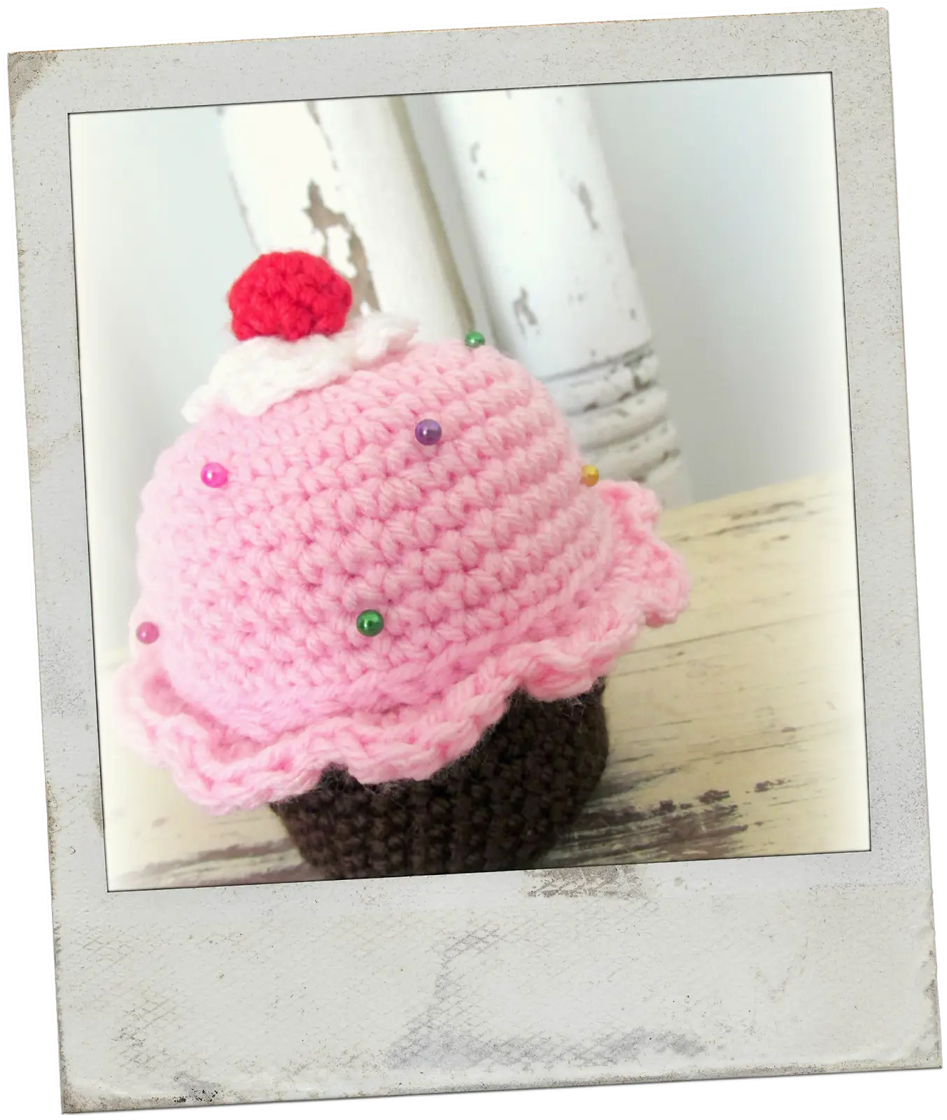 Cute Pink Crochet Cupcake