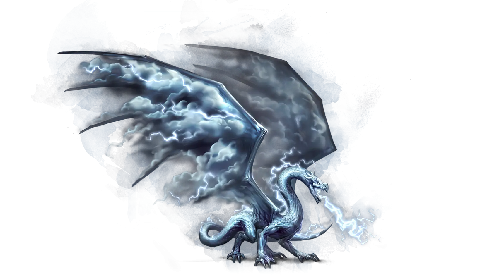 Blue Lightning Dragon Illustration