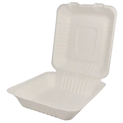 Open White Food Container