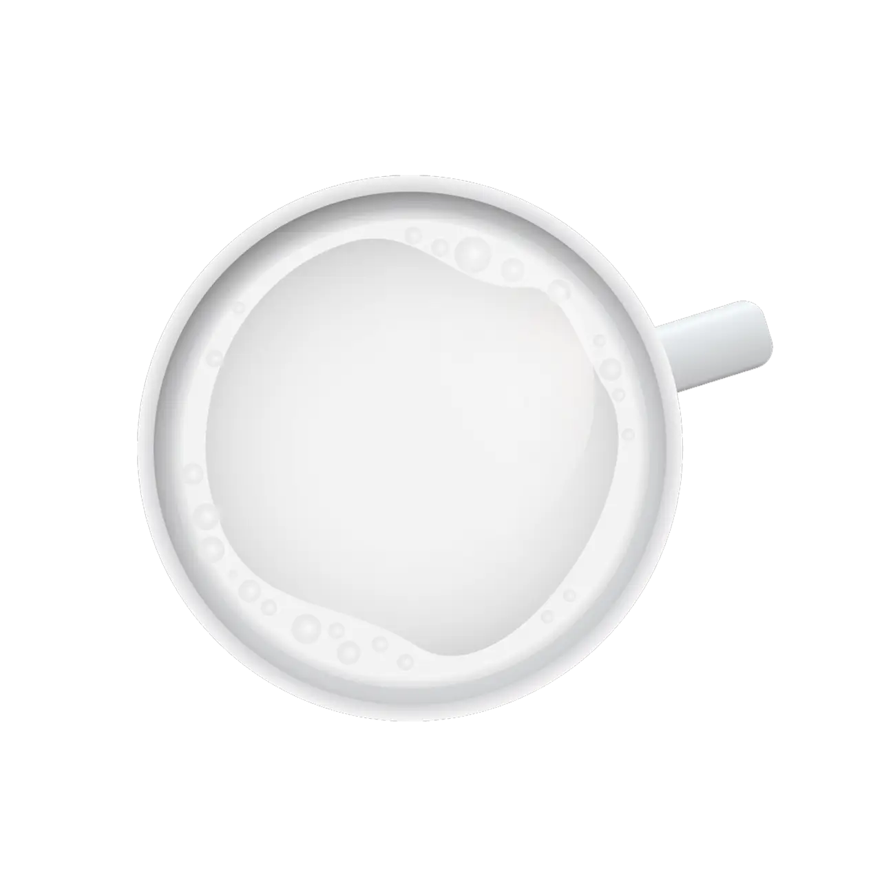 Top View of a Cup of Milk
