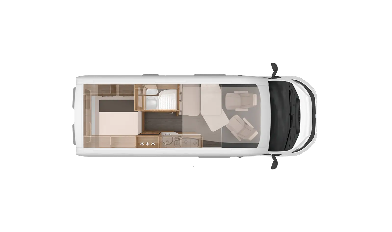 Overhead Layout of Vehicle Interior Design