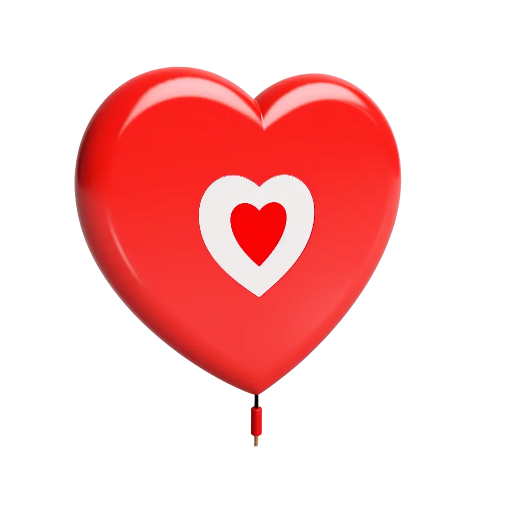 Heart-Shaped Red Balloon for Valentineâ€™s Day