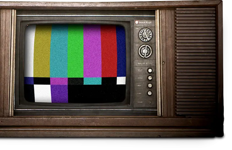 Vintage TV with Color Bars