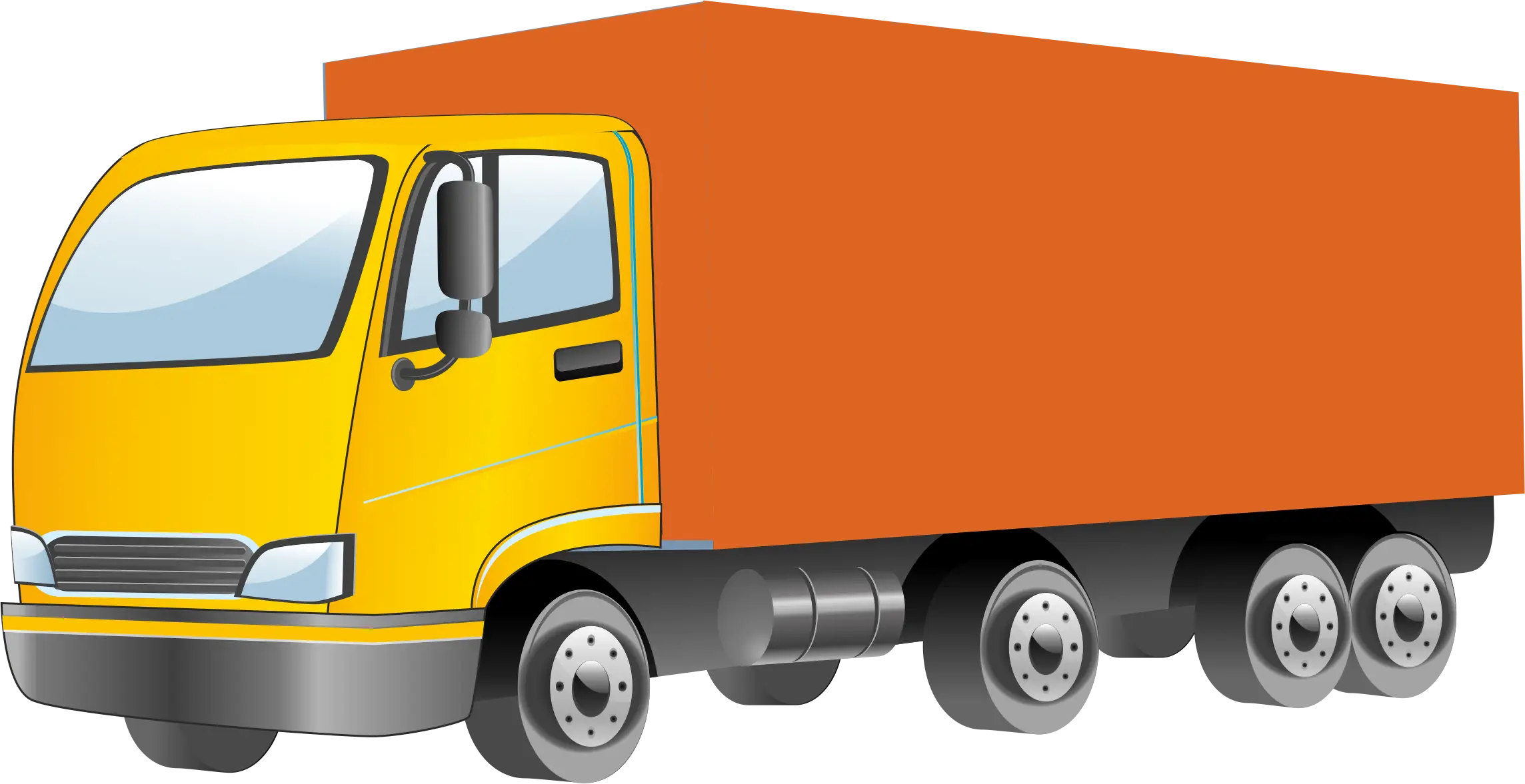 Yellow and Orange Cargo Truck Illustration