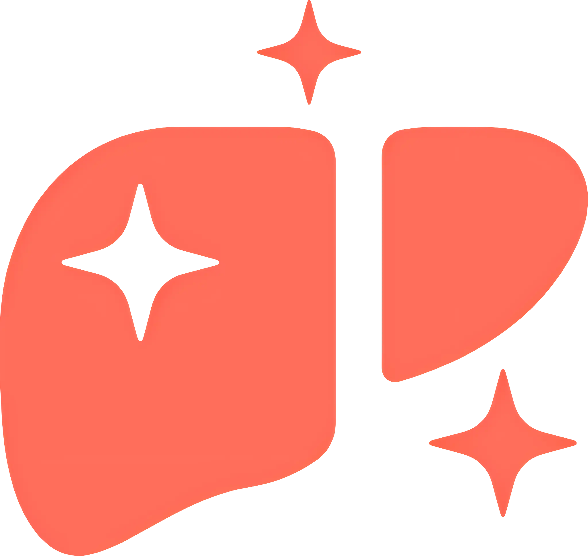 Liver Health Icon with Sparkles