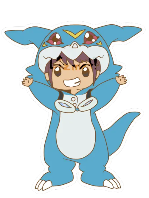 Cute Character in Blue Costume