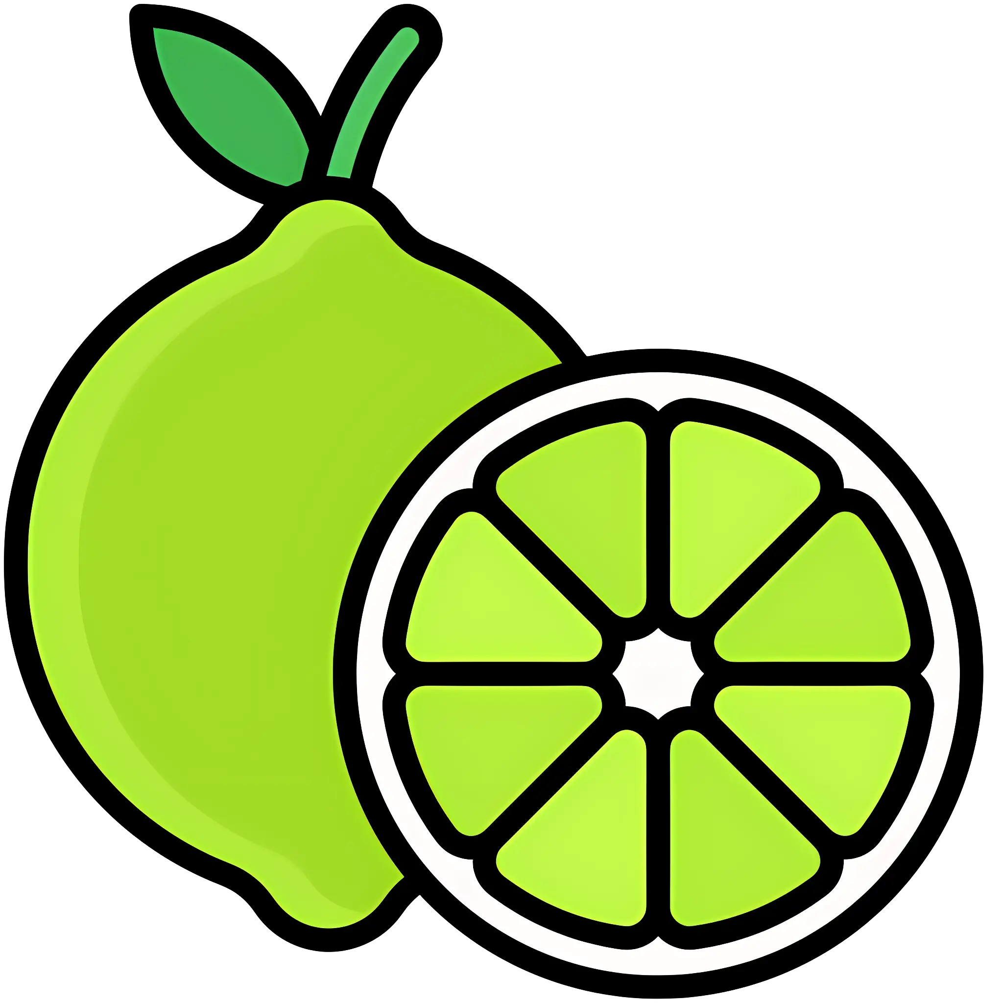 Green Lime Fruit Cartoon Illustration
