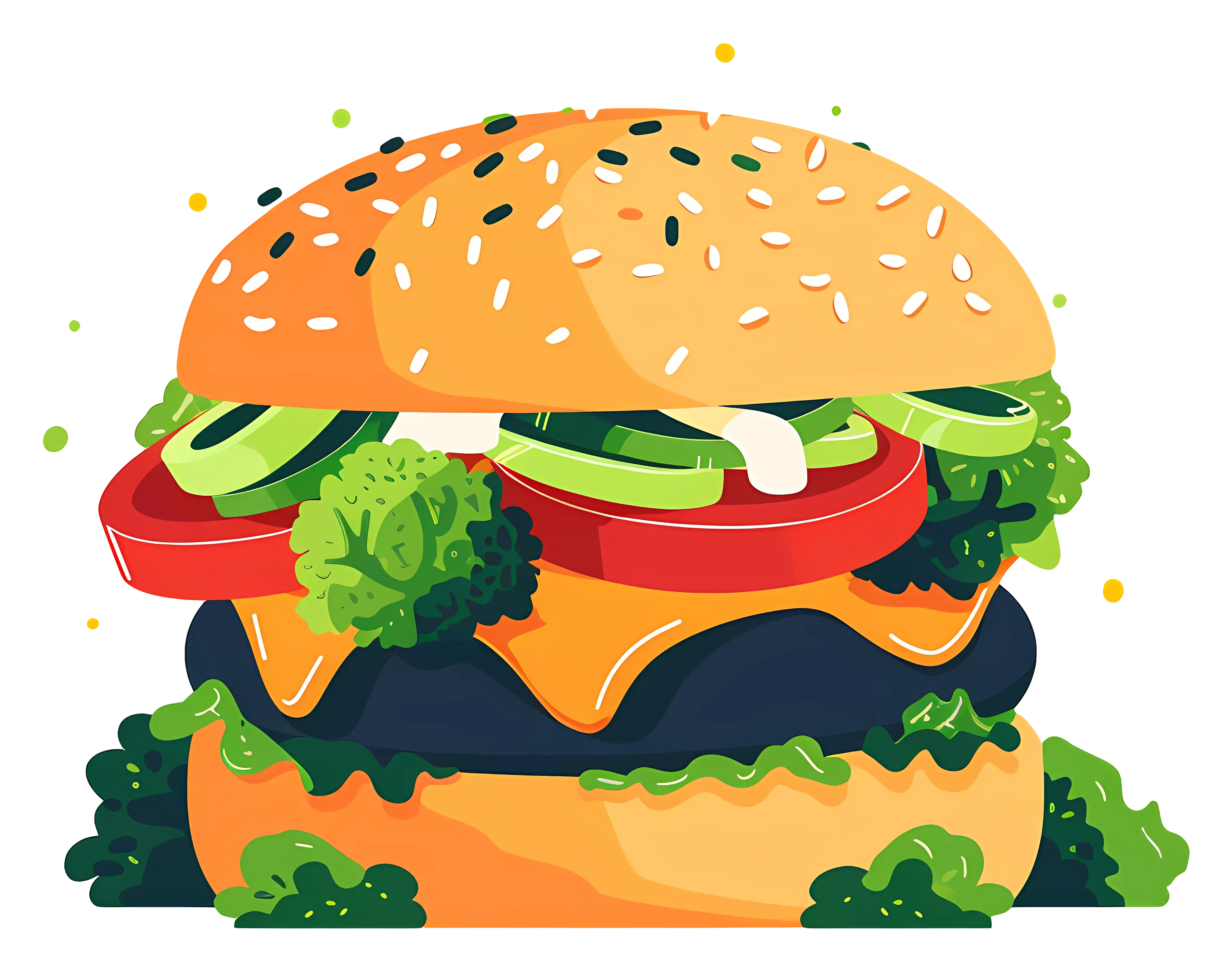 Delicious Vegetable Burger Illustration