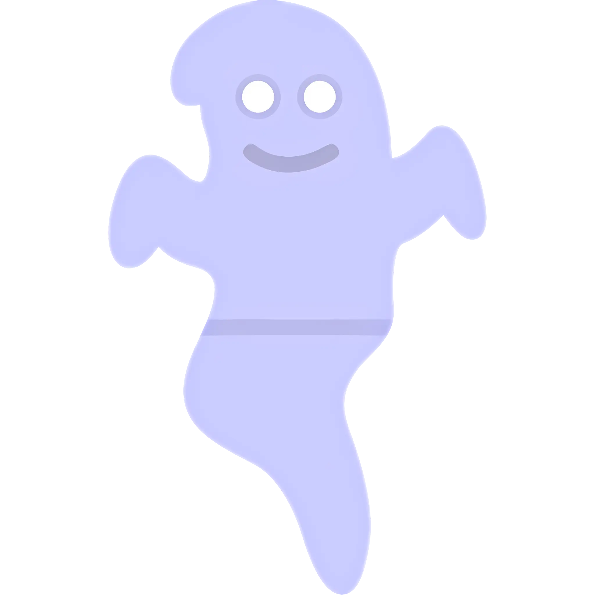 Purple Ghost with Smiling Face