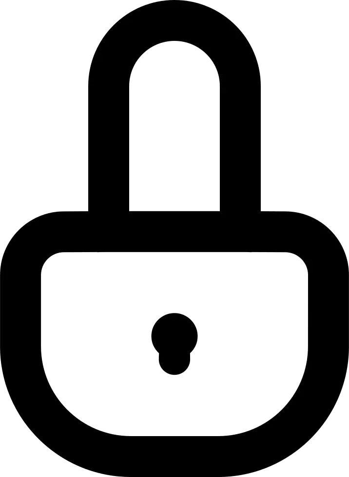 Minimalistic Black Padlock Icon for Security
