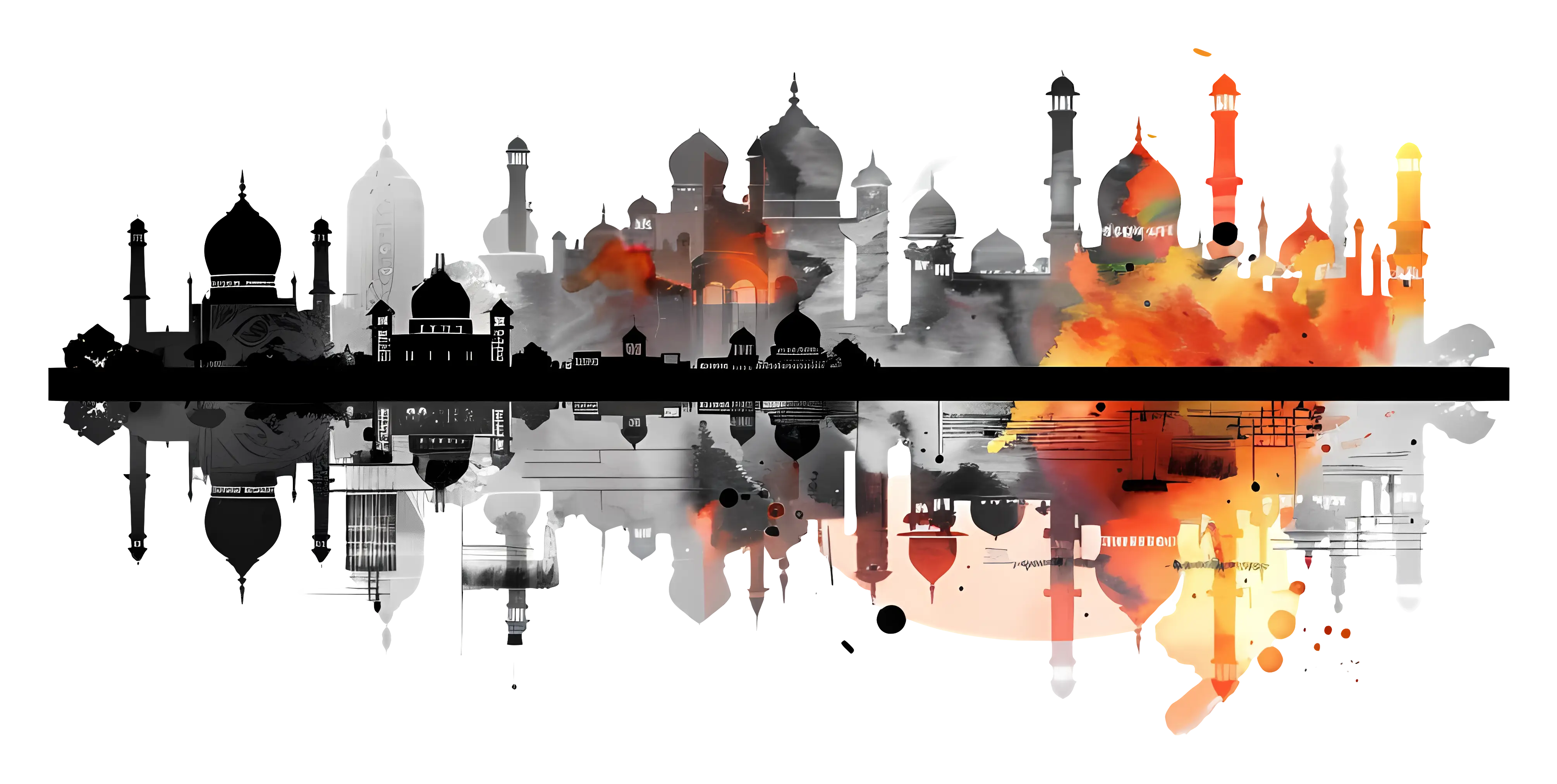 Artistic Cityscape with Reflections