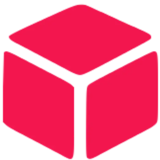 Red 3D Cube in Minimalist Design