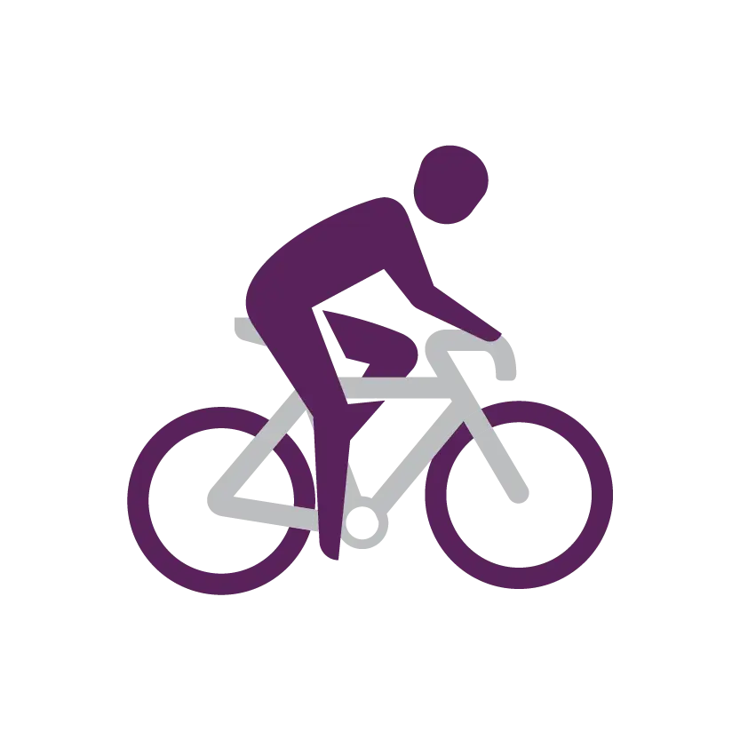 Person cycling with minimalist style icon
